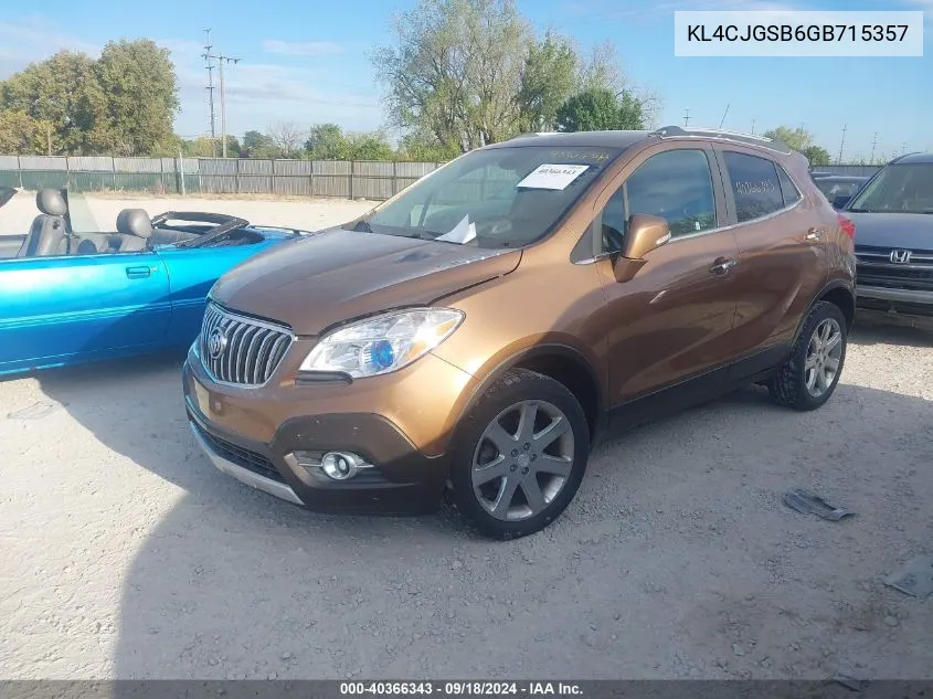 2016 Buick Encore VIN: KL4CJGSB6GB715357 Lot: 40366343