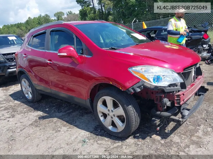 2016 Buick Encore Convenience VIN: KL4CJBSB8GB725049 Lot: 40377268