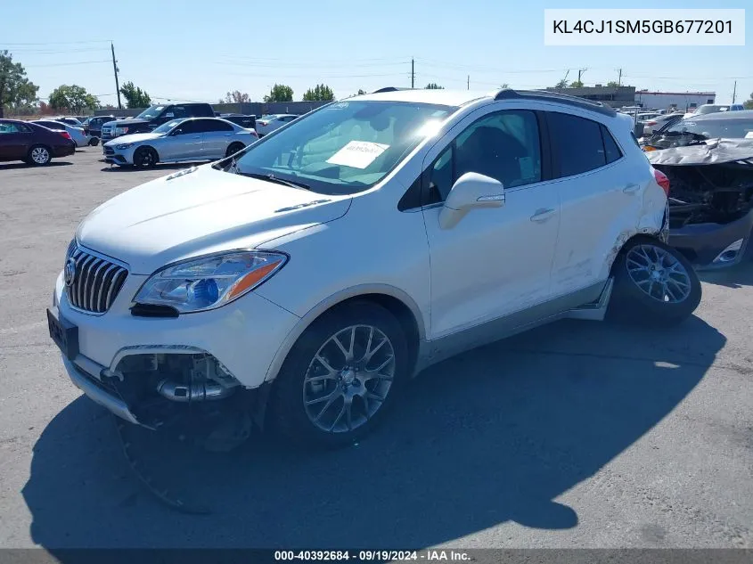 KL4CJ1SM5GB677201 2016 Buick Encore Sport Touring