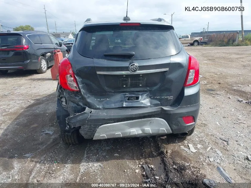 2016 Buick Encore VIN: KL4CJGSB9GB600753 Lot: 40398767