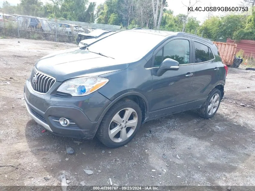 2016 Buick Encore VIN: KL4CJGSB9GB600753 Lot: 40398767