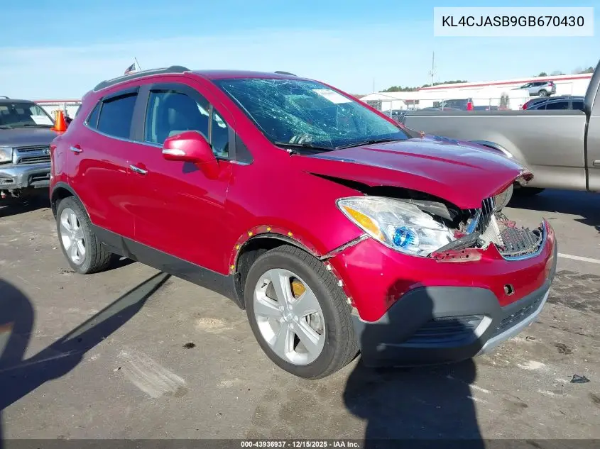 KL4CJASB9GB670430 2016 Buick Encore
