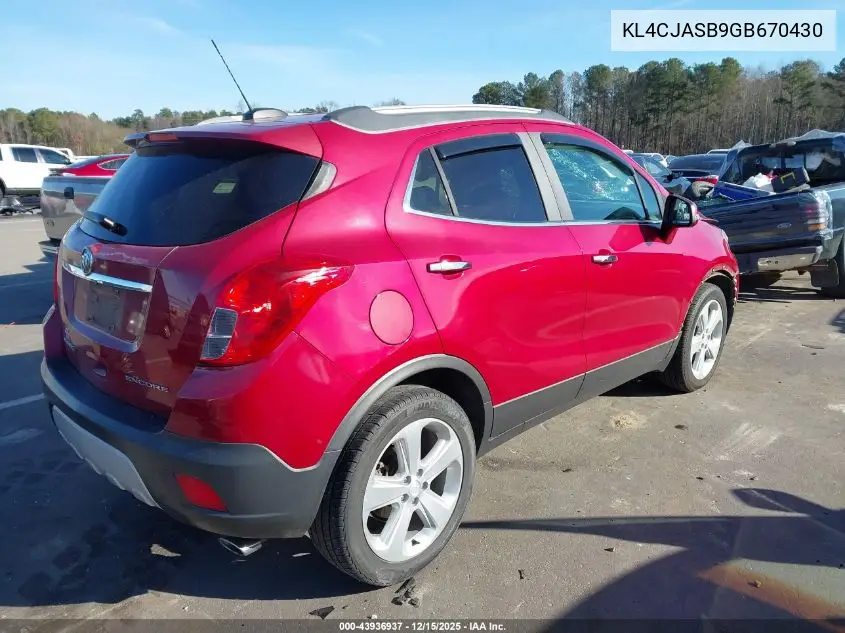 KL4CJASB9GB670430 2016 Buick Encore