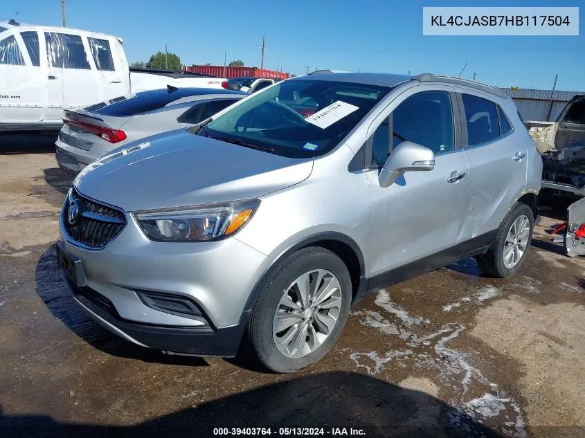 2017 Buick Encore Preferred VIN: KL4CJASB7HB117504 Lot: 39403764