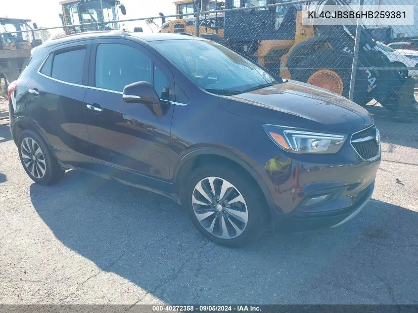 2017 Buick Encore Preferred Ii VIN: KL4CJBSB6HB259381 Lot: 40272358