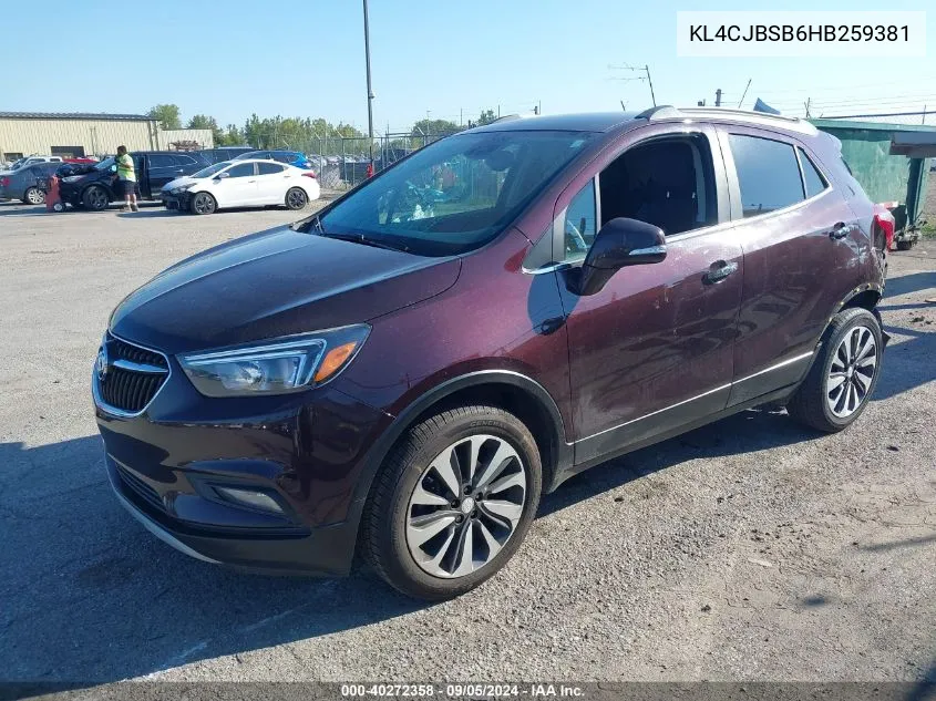 KL4CJBSB6HB259381 2017 Buick Encore Preferred Ii