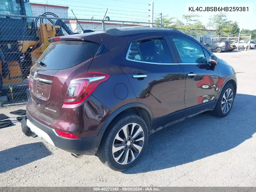 KL4CJBSB6HB259381 2017 Buick Encore Preferred Ii