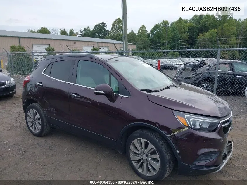 2017 Buick Encore Preferred VIN: KL4CJASB2HB097436 Lot: 40364353