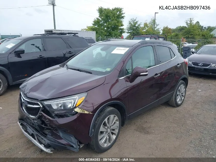 2017 Buick Encore Preferred VIN: KL4CJASB2HB097436 Lot: 40364353