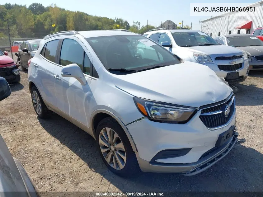 2017 Buick Encore Preferred VIN: KL4CJASB6HB066951 Lot: 40392242