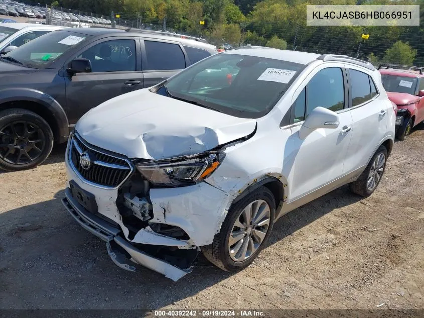 2017 Buick Encore Preferred VIN: KL4CJASB6HB066951 Lot: 40392242