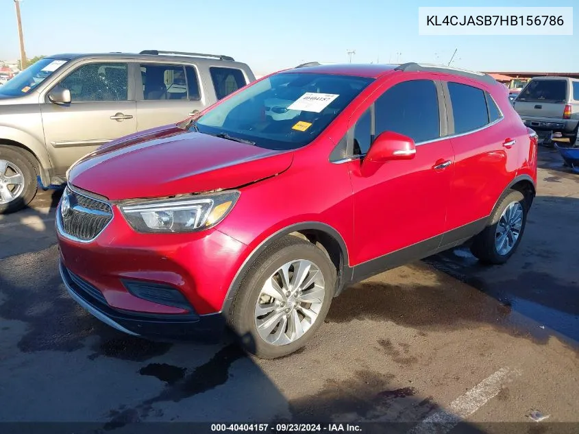 2017 Buick Encore Preferred VIN: KL4CJASB7HB156786 Lot: 40404157