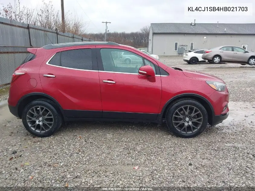 KL4CJ1SB4HB021703 2017 Buick Encore Sport Touring