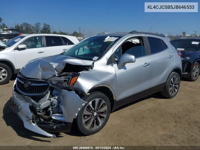 2018 Buick Encore Essence VIN: KL4CJCSB5JB646533 Lot: 39406574