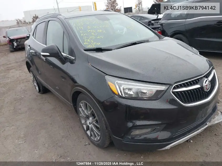 KL4CJ1SB9KB794142 2019 Buick Encore Sport Touring