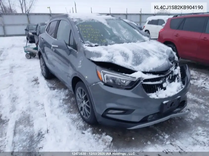 KL4CJ1SB2KB904190 2019 Buick Encore Sport Touring