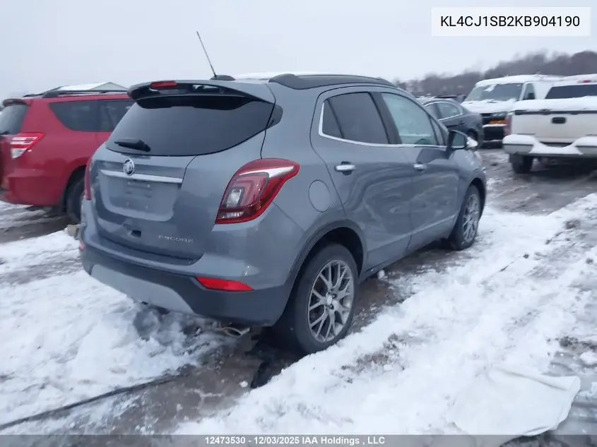 KL4CJ1SB2KB904190 2019 Buick Encore Sport Touring