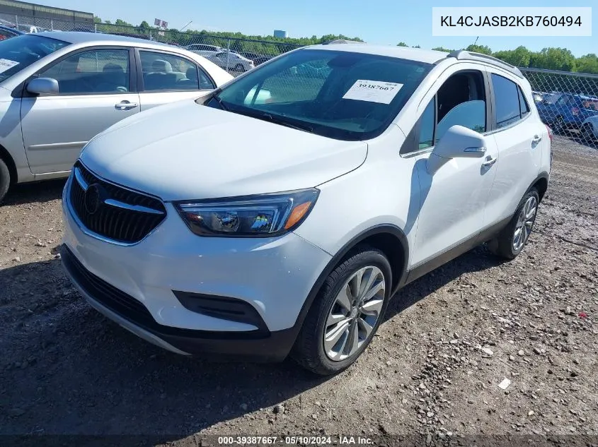 KL4CJASB2KB760494 2019 Buick Encore Fwd Preferred