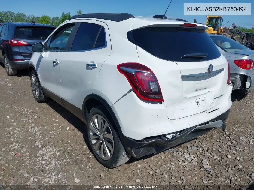 KL4CJASB2KB760494 2019 Buick Encore Fwd Preferred