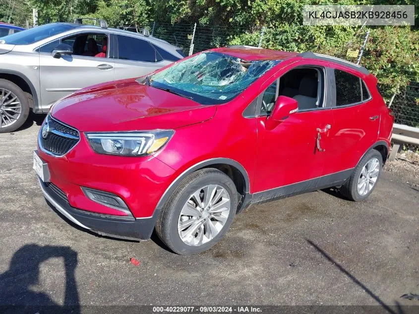 2019 Buick Encore Fwd Preferred VIN: KL4CJASB2KB928456 Lot: 40229077