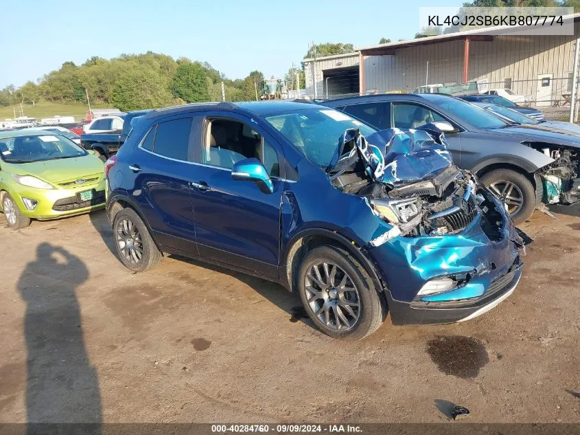 2019 Buick Encore Awd Sport Touring VIN: KL4CJ2SB6KB807774 Lot: 40284760