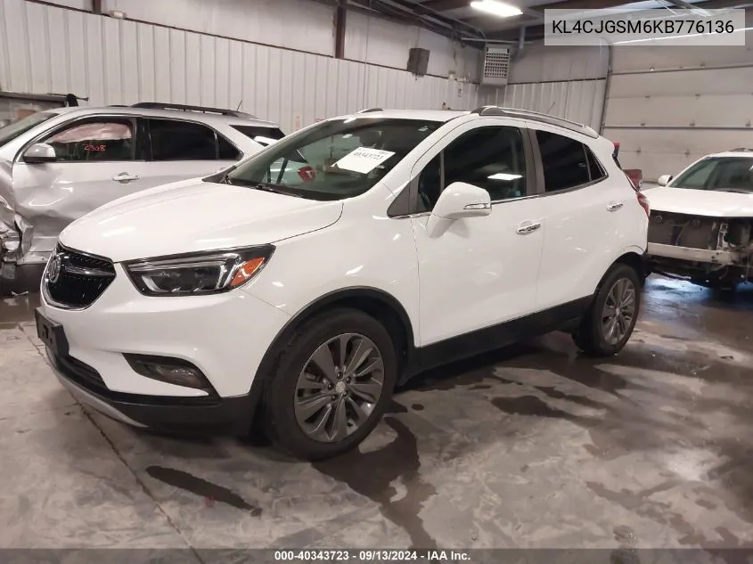 2019 Buick Encore Awd Essence VIN: KL4CJGSM6KB776136 Lot: 40343723