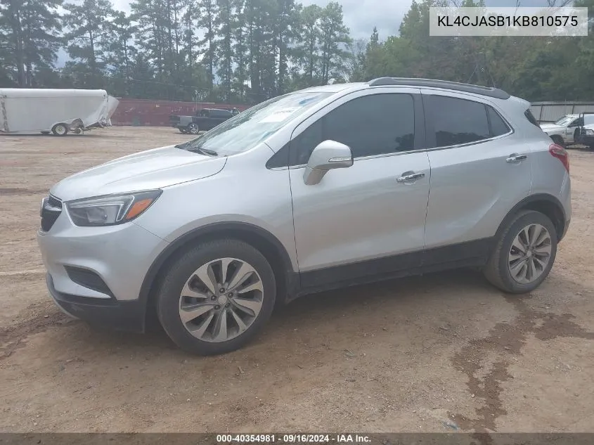 2019 Buick Encore Fwd Preferred VIN: KL4CJASB1KB810575 Lot: 40354981