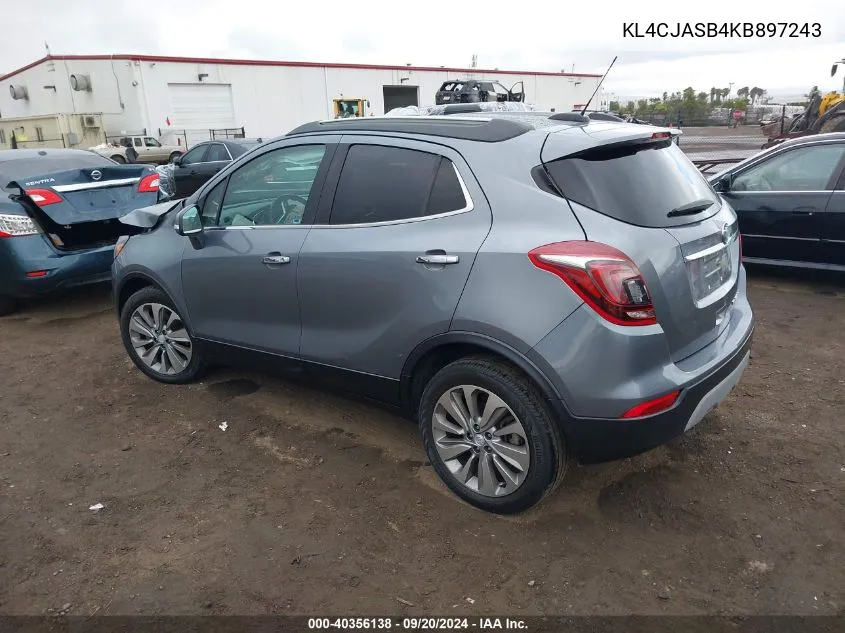 2019 Buick Encore Fwd Preferred VIN: KL4CJASB4KB897243 Lot: 40356138