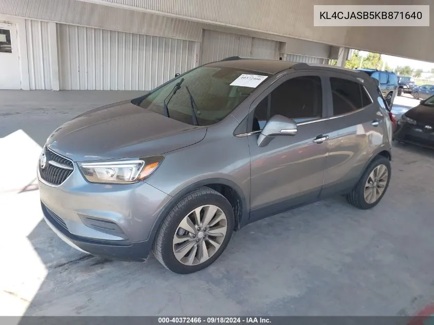 2019 Buick Encore Preferred VIN: KL4CJASB5KB871640 Lot: 40372466