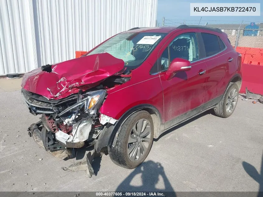 2019 Buick Encore Fwd Preferred VIN: KL4CJASB7KB722470 Lot: 40377605