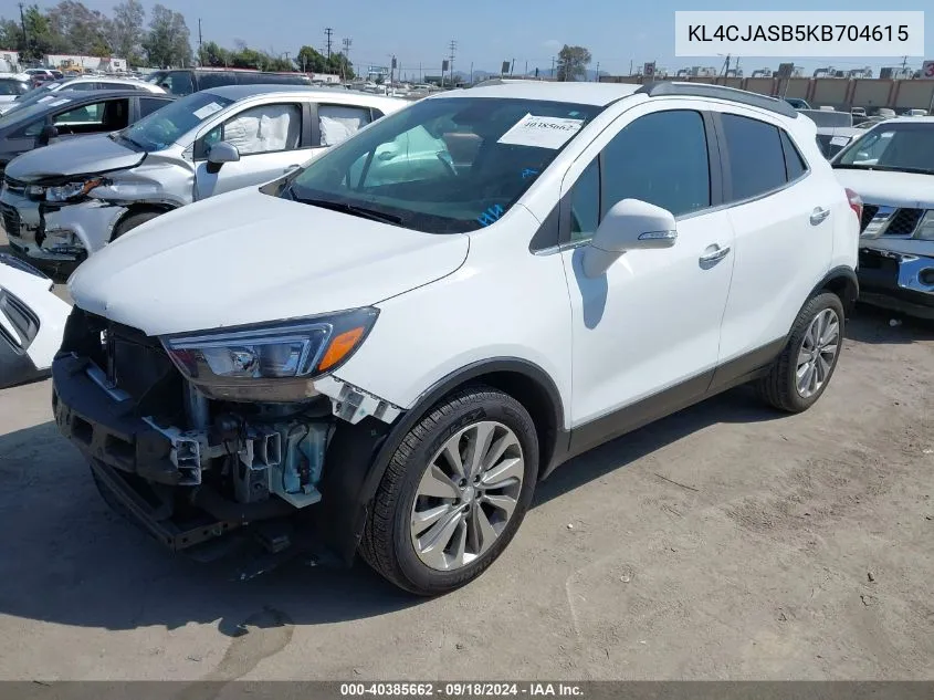 2019 Buick Encore Fwd Preferred VIN: KL4CJASB5KB704615 Lot: 40385662