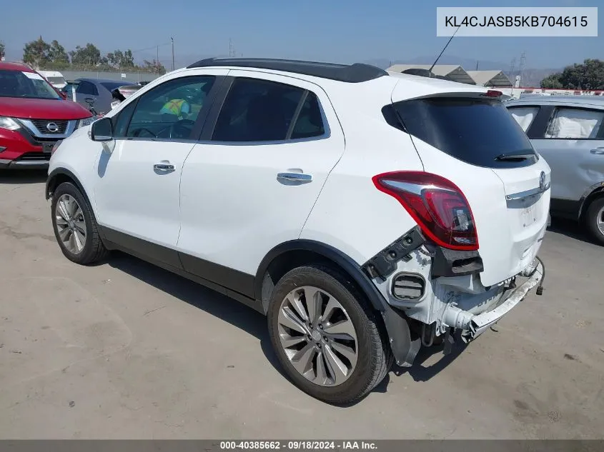 2019 Buick Encore Fwd Preferred VIN: KL4CJASB5KB704615 Lot: 40385662