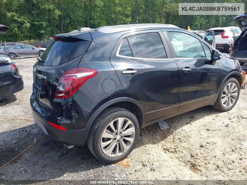 2019 Buick Encore Fwd Preferred VIN: KL4CJASB8KB759561 Lot: 40405478