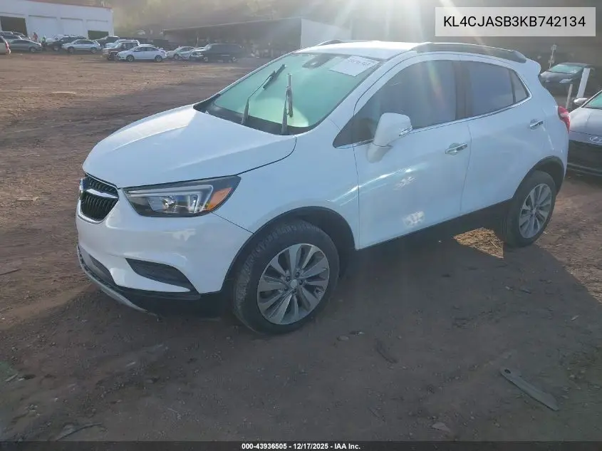 KL4CJASB3KB742134 2019 Buick Encore Fwd Preferred