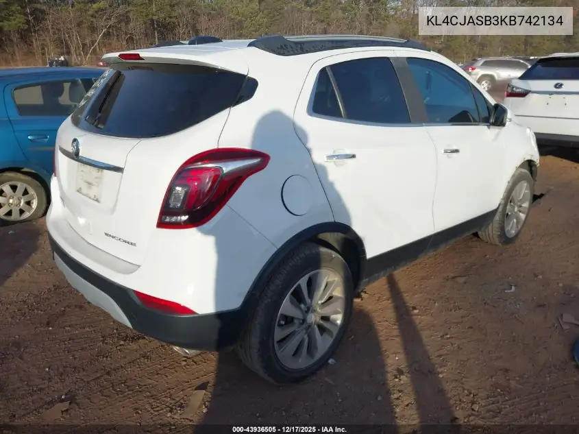 KL4CJASB3KB742134 2019 Buick Encore Fwd Preferred