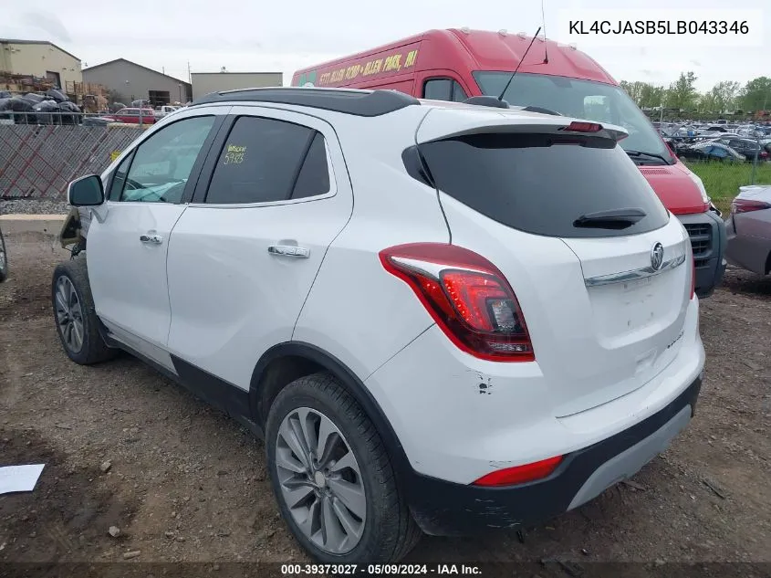 2020 Buick Encore Fwd Preferred VIN: KL4CJASB5LB043346 Lot: 39373027