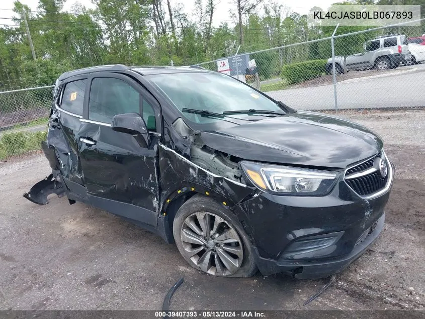 2020 Buick Encore Fwd Preferred VIN: KL4CJASB0LB067893 Lot: 39407393