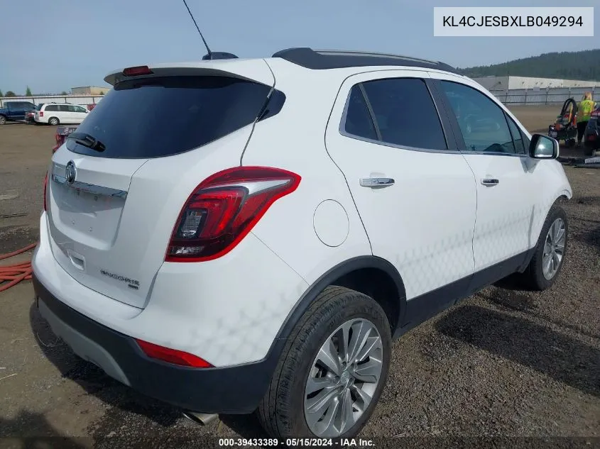 2020 Buick Encore Awd Preferred VIN: KL4CJESBXLB049294 Lot: 39433389