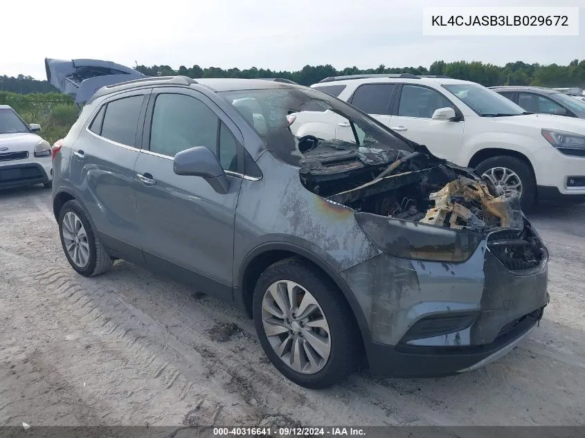 2020 Buick Encore Preferred VIN: KL4CJASB3LB029672 Lot: 40316641