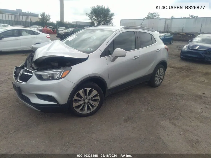 2020 Buick Encore Fwd Preferred VIN: KL4CJASB5LB326877 Lot: 40335498