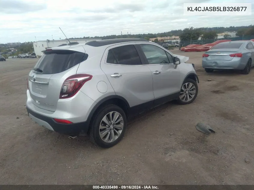 2020 Buick Encore Fwd Preferred VIN: KL4CJASB5LB326877 Lot: 40335498