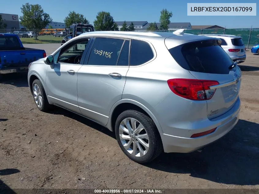 2016 Buick Envision Premium I VIN: LRBFXESX2GD167099 Lot: 40039956