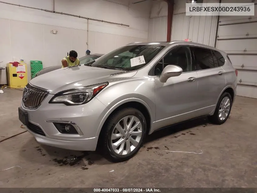 2016 Buick Envision Premium I VIN: LRBFXESX0GD243936 Lot: 40047033