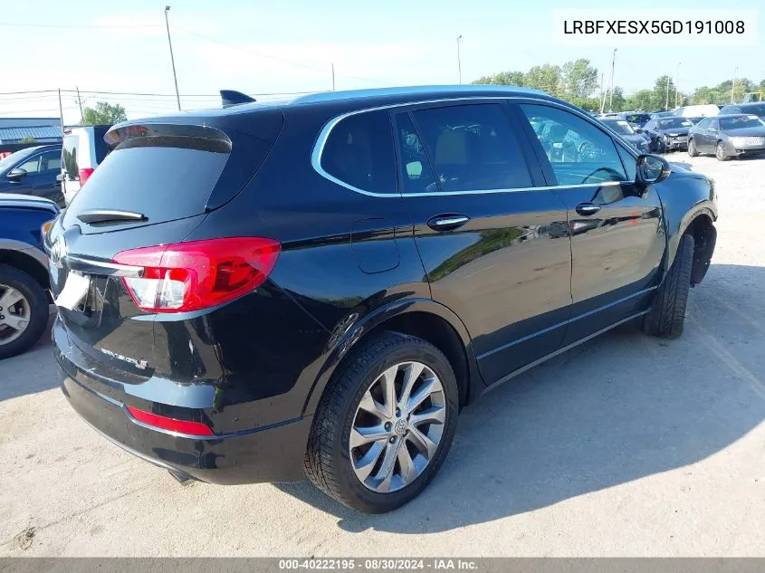 2016 Buick Envision Premium I VIN: LRBFXESX5GD191008 Lot: 40222195