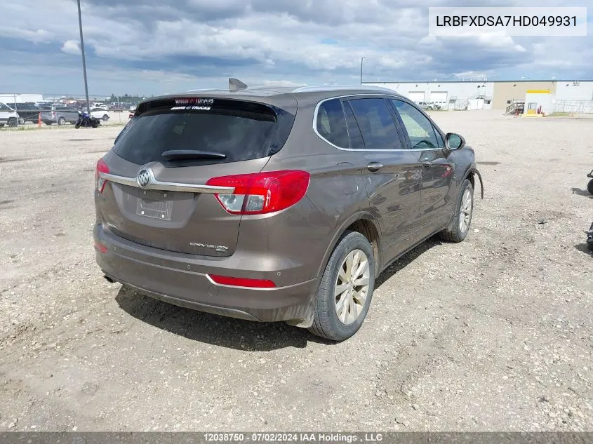 2017 Buick Envision VIN: LRBFXDSA7HD049931 Lot: 12038750