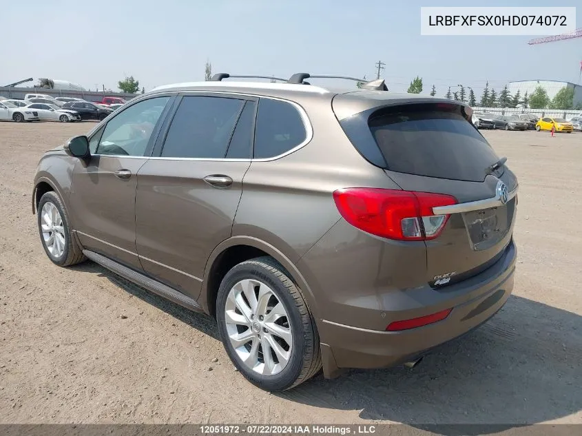 2017 Buick Envision VIN: LRBFXFSX0HD074072 Lot: 12051972