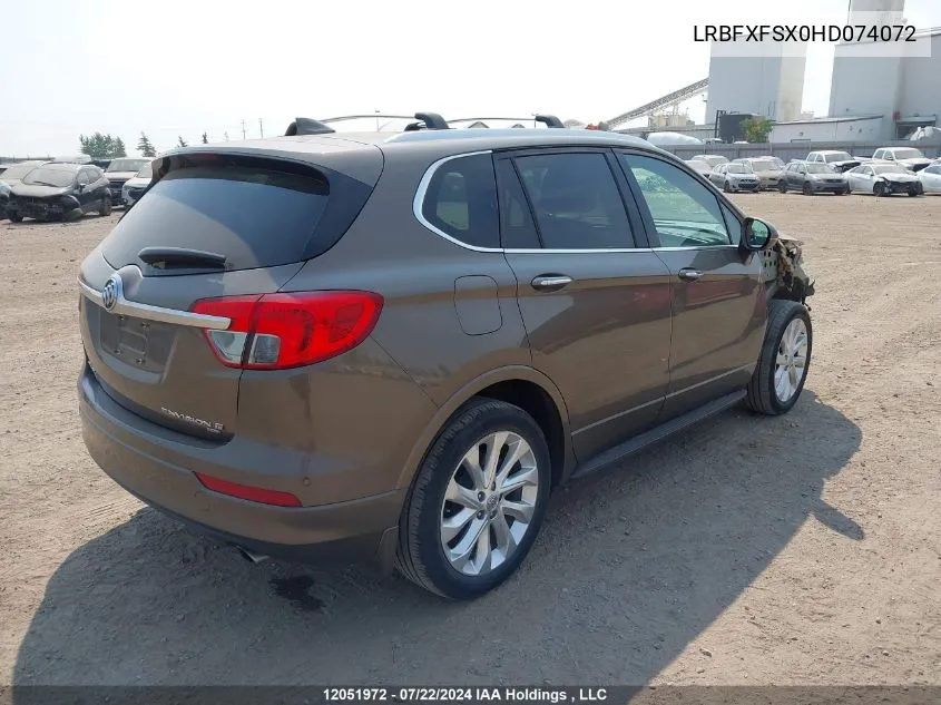 2017 Buick Envision VIN: LRBFXFSX0HD074072 Lot: 12051972