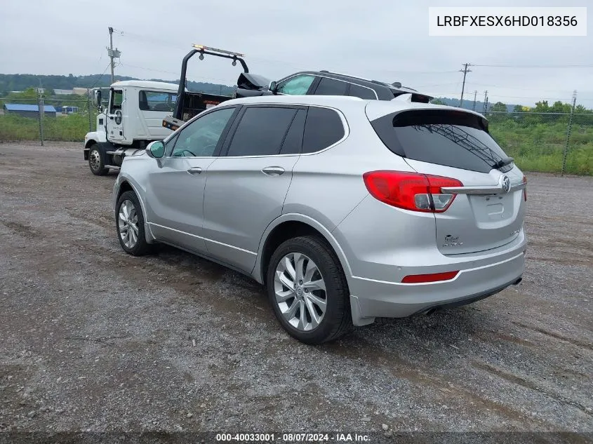 2017 Buick Envision Premium I VIN: LRBFXESX6HD018356 Lot: 40033001