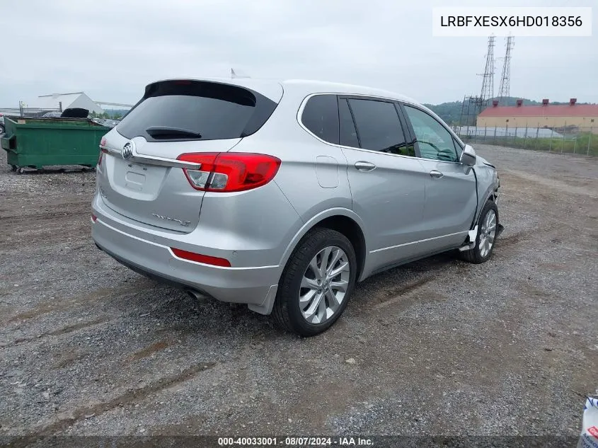 2017 Buick Envision Premium I VIN: LRBFXESX6HD018356 Lot: 40033001