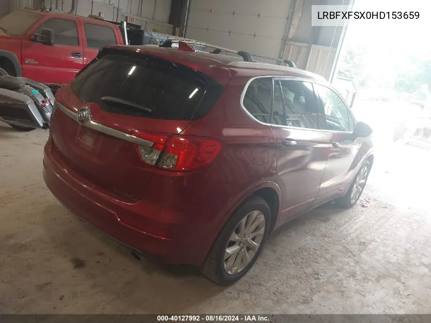 2017 Buick Envision Premium Ii VIN: LRBFXFSX0HD153659 Lot: 40127992